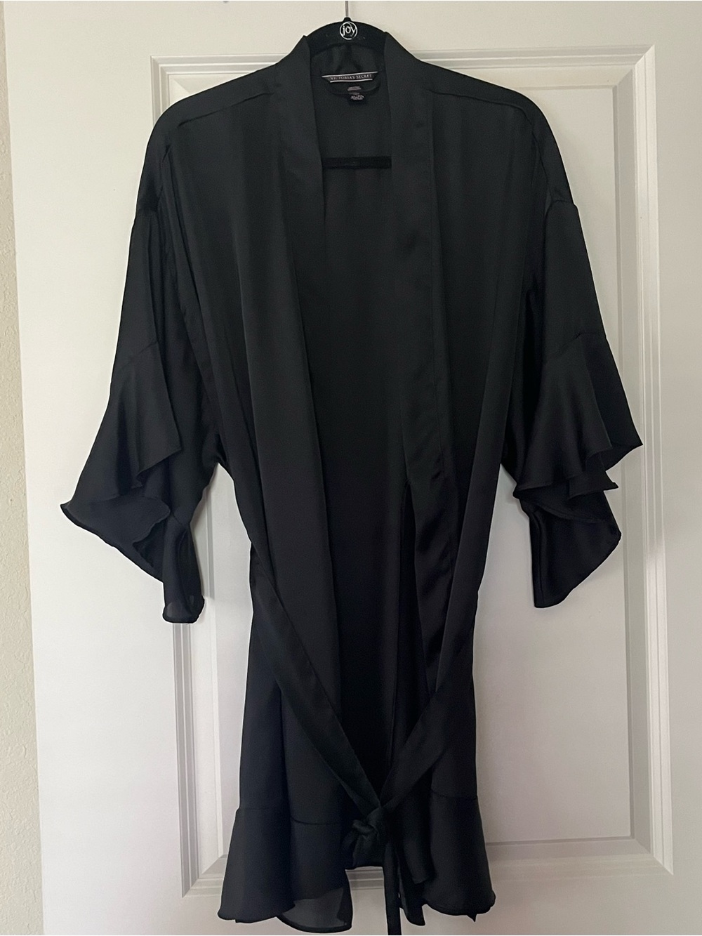 Victoria’s Secret Short Black Satin Robe